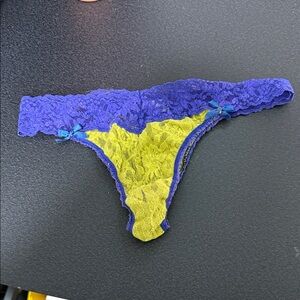 Lace Thong in Blue and Yellow st Eve pre loved